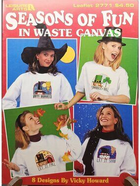 Seasons Of Fun In Waste Canvas Cross-Stitch Pattern Booklet By Leisure Arts